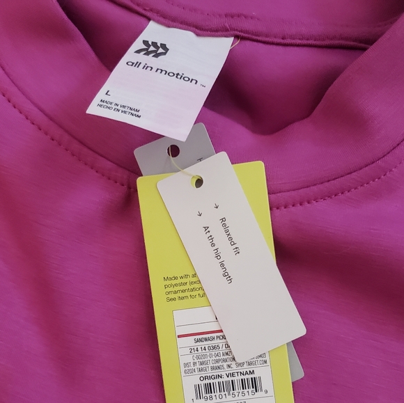 All In Motion women’s Sandwash Pickleball Crew Purple Sweatshirt L NWT - Picture 13 of 16